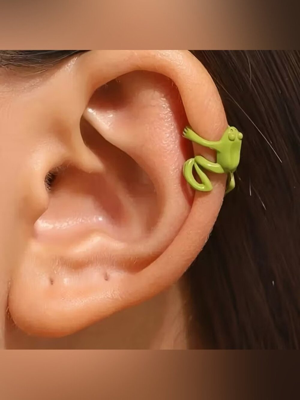 Green Frog Ear Cuff Earring 2520